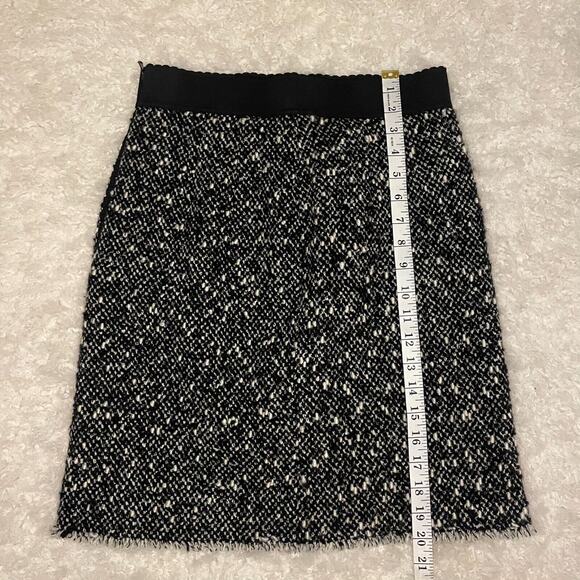 Dolce & Gabbana Tweed Pattern Knee Length Black and White Pencil Skirt Italy - Picture 9 of 9